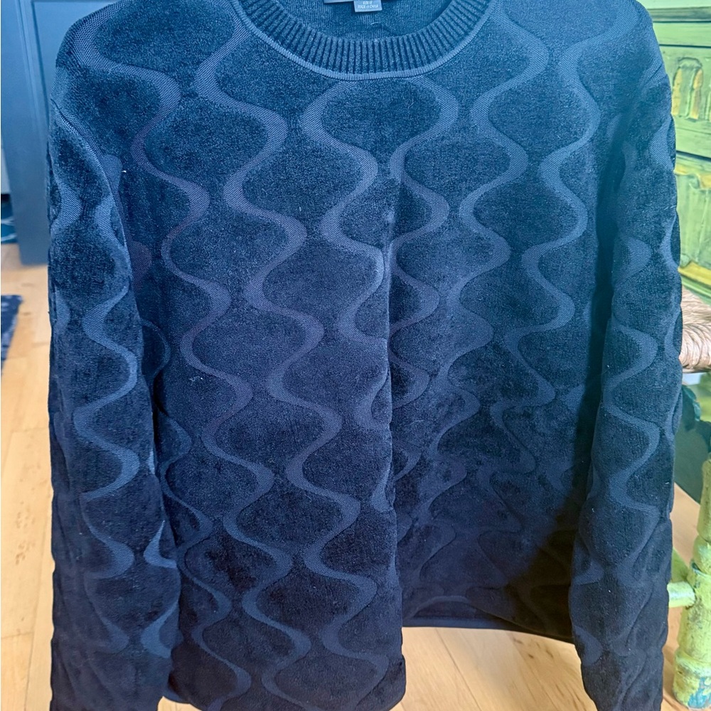 Alexander Wang Black Textured Crew Neck Sweater